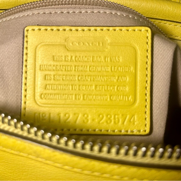 Coach Vibrant Yellow Leather Satchel - Picture 5 of 7